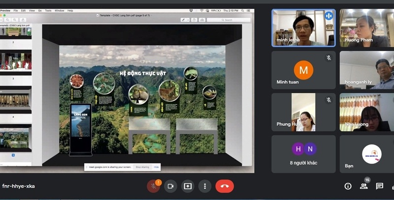 Online meeting to discuss some tasks of building and developing Lang Son Geopark in 2023