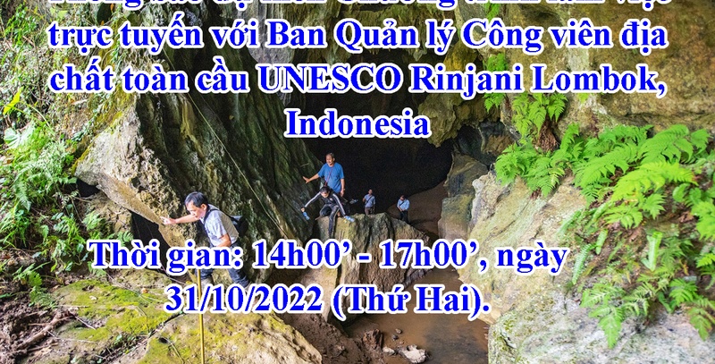 Thông báo Dự kiến Chương trình làm việc trực tuyến với Ban Quản lý Công viên địa chất toàn cầu UNESCO Rinjani Lombok, Indonesia