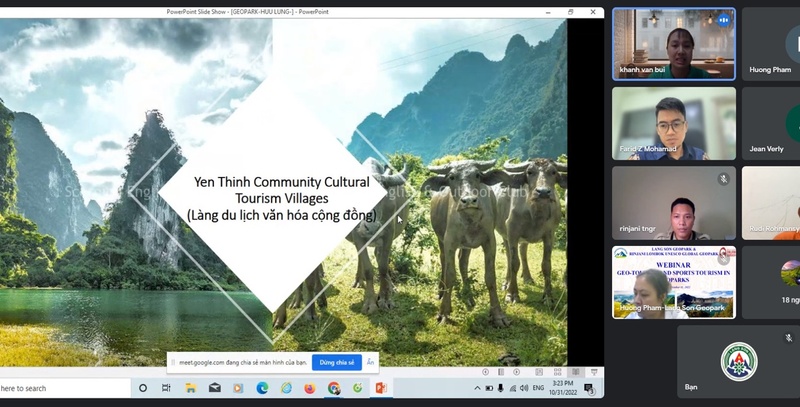 Online meeting with Rinjani Lombok UNESCO Global Geopark Management Board, Indonesia and Vietnam Sports and Entertainment Joint Stock Company