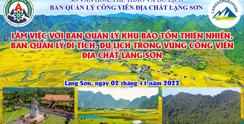 Họp trực tuyến với Ban Quản lý Khu bảo tồn thiên nhiên, Ban Quản lý Di tích, Du lịch trong vùng Công viên địa chất Lạng Sơn