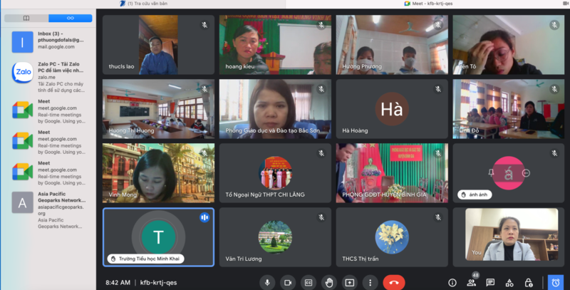 Họp trực tuyến chuẩn bị cho Vòng chung kết Cuộc thi “Tìm hiểu về di sản địa chất, Công viên địa chất Lạng Sơn"