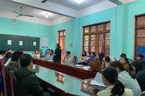 Ban Quản lý Công viên địa chất Lạng Sơn làm việc với Trường THPT Hữu Lũng về dự án trường học trong vùng Công viên địa chất Lạng Sơn năm 2023