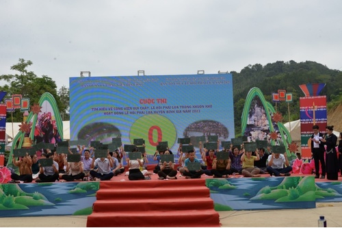 Organizing the contest about Geoparks and Phai Lua Festival within the framework of Phai Lua Festival in Binh Gia district in 2023